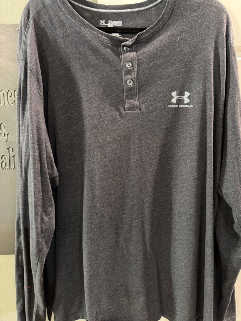 Under Armour Men’s Long-Sleeve Henley - Charcoal Gray